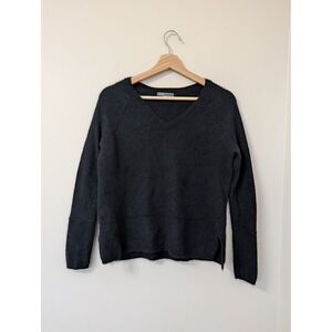 Vince Black 100%‎ Cashmere V-Neck Raglan Sweater Side Slit XS